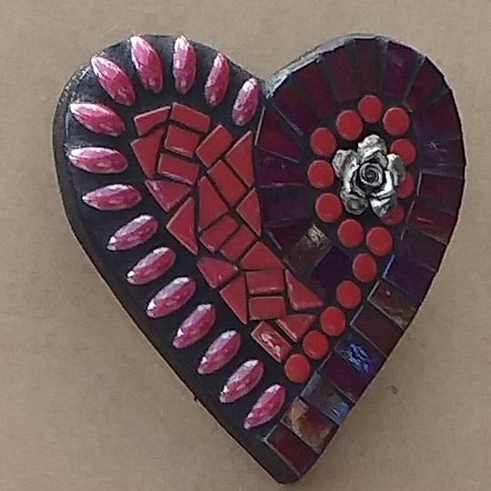 Mosaic Heart - Red tones